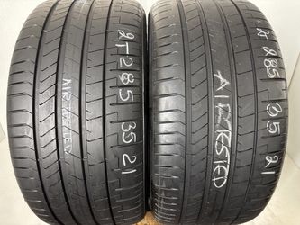 2 Tires 285 35 21 Pirelli P Zero Pz4 High Tread No Repairs 