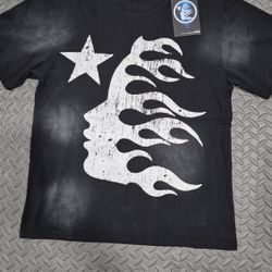 Hellstar Black Graphic Logo Men's Cotton Crew Neck T-Shirt Short Sleeve Size M