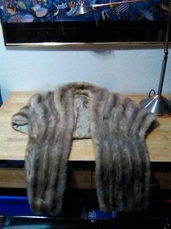 Vintage fur coat and shawl