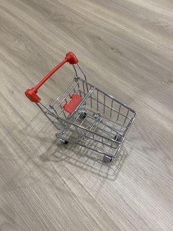 Mini Metal Shopping Cart Desk Organizer Doll Grocery Cart
