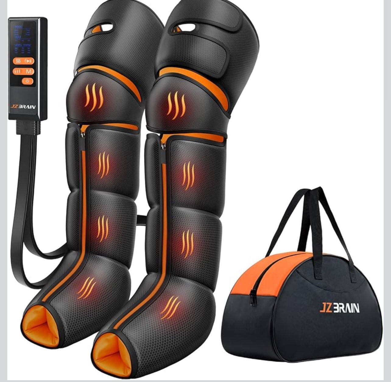 Leg Massager with Heat and Compression : Foot and Calf Massager for Circulation and Pain Relief, Sequential Compression Boots with 6 Modes, 9 Intensit