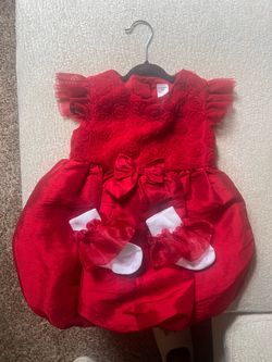 Red Dress with matching socks size 24month