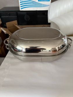 REVER Ware Turkey Roasting Pan Dome Lid Stainless Steel