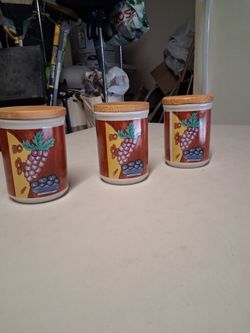 3 Vintage Emerald Collection Canisters