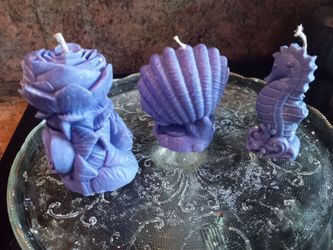 Purple Decorative Candle Set of 3