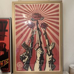 Shepard Fairey (Obey) “Guns And Roses” - Banksy Kaws Dface