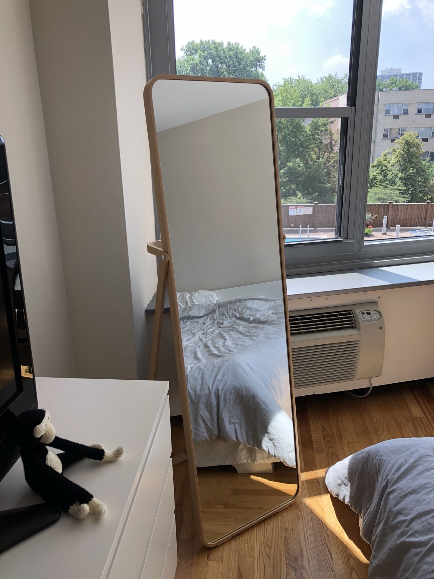 IKEA Ikornnes floor mirror, ash