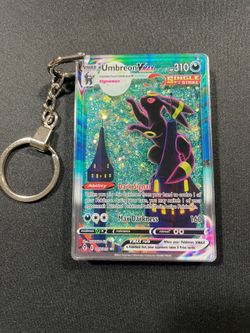 Pokemon Moonbreon VMAX Liquid Holo Keychain