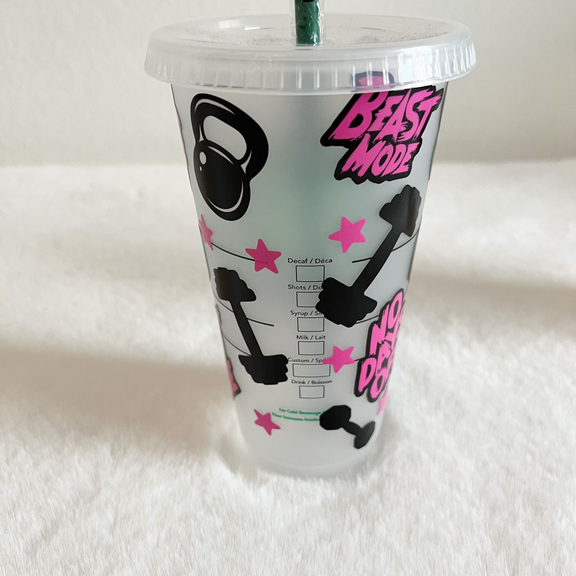 Fitness-Themed Starbucks Personalized Cold Cups