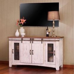 Ashley Furniture Pueblo White Stand 70”