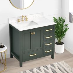 36*22inch. Bathroom Vanity Set with Carrara Marble Top