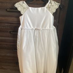 Girls White Dress Size 8