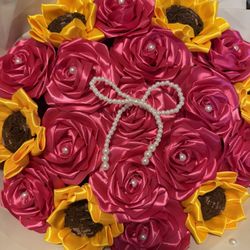 ribbon flower bouquet 