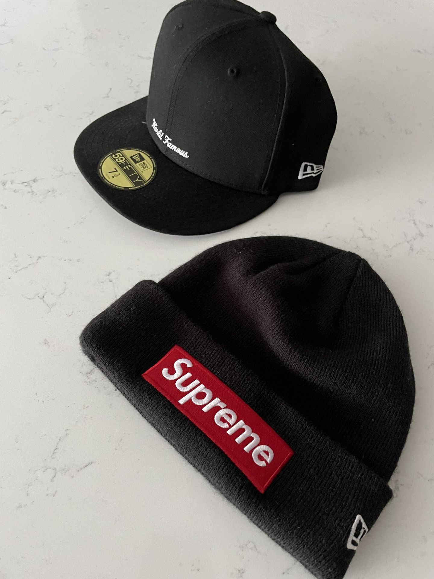 SUPREME FITTED 7 3/8 & SUPREME BOX LOGO BEANIE