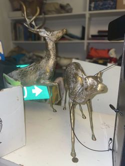 Rare Vintage Brass Deer