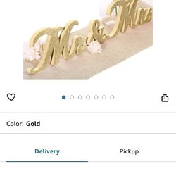 Gold Mr & Mrs  •  $18 On Amazon 