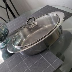 Princess House Heritage Stainless Steel 5 QT Oval Baker