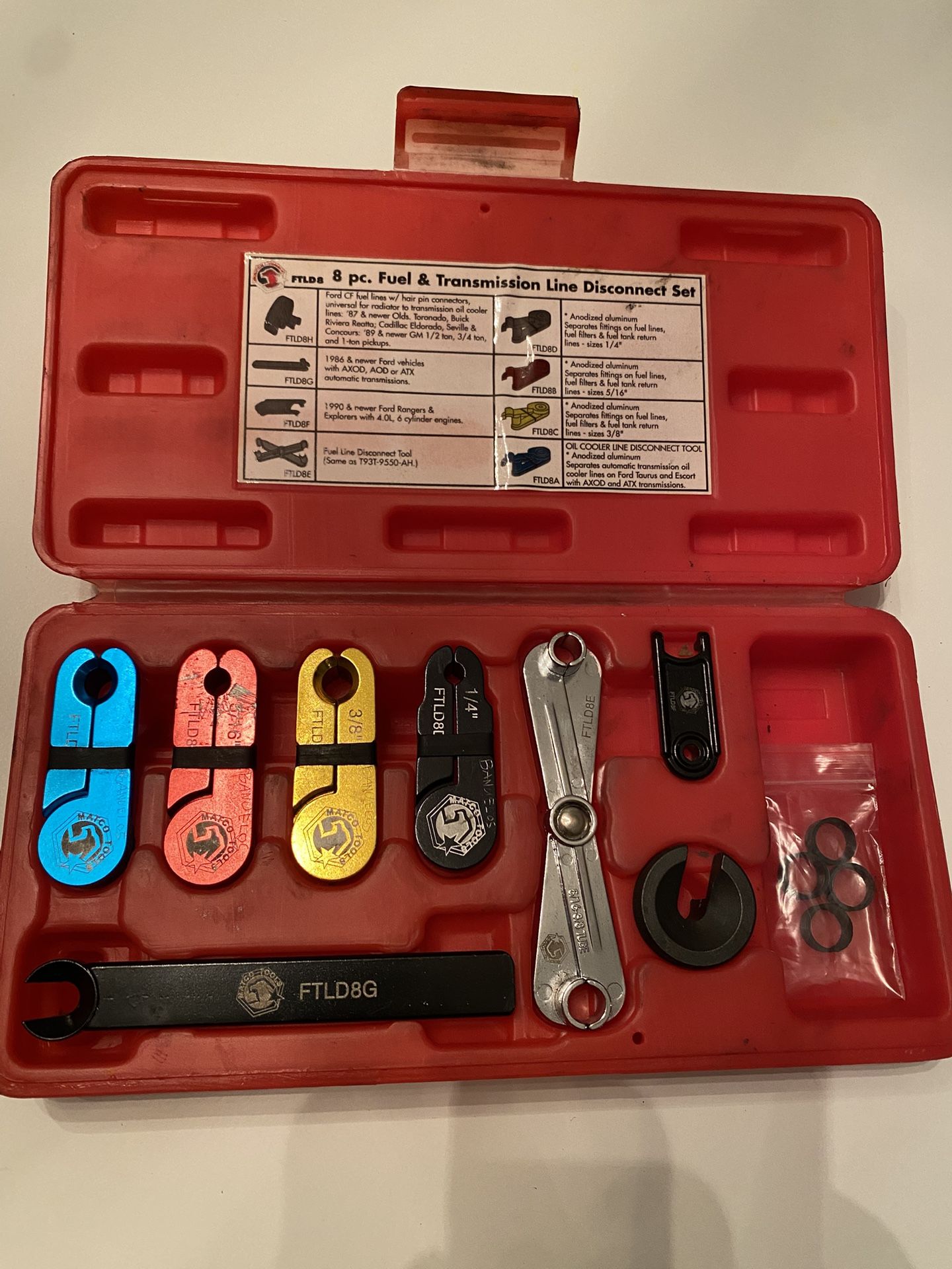 Matco Fuel And Transmission Line Disconnect Set