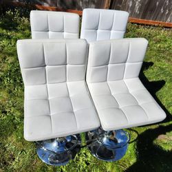 4 White Barstool Chairs $60