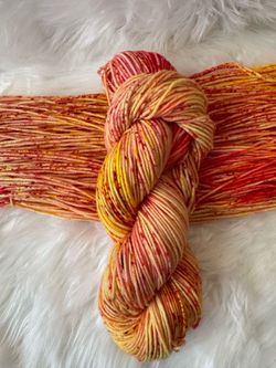 DK Select Yarn- Pink Lemonade- Neon Pink and Yellow with speckles