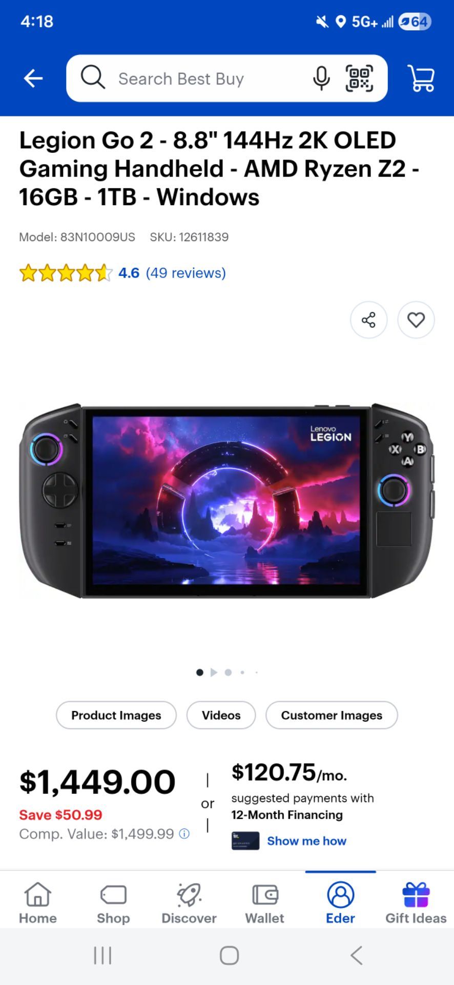 Lenovo Legion Go2 Gaming Handheld
