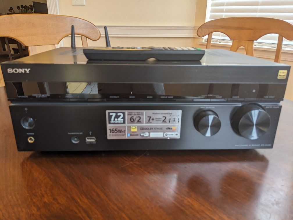 Sony STR-DN1080
7.2-channel home theater receiver with Wi-Fi®, Bluetooth®, Dolby Atmos®, and DTS:X