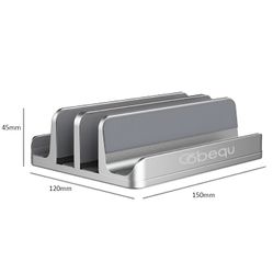BEQU 4-in-1 Vertical Laptop Stand/Holder, Heavy Duty Aluminum (Silver)
