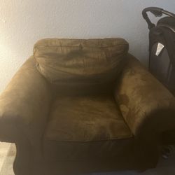 Brown Suede Couch