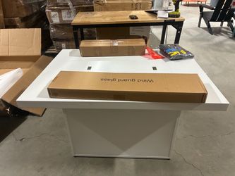 Newly Assembled 43" Aluminum Outdoor Propane Fire Pit Table 60000 BTU Fireplace