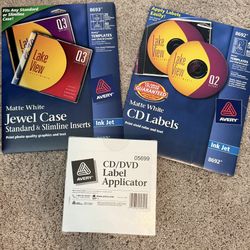  Avery CD/DVD Label Applicator, CD Labels, & Jewel Case Inserts