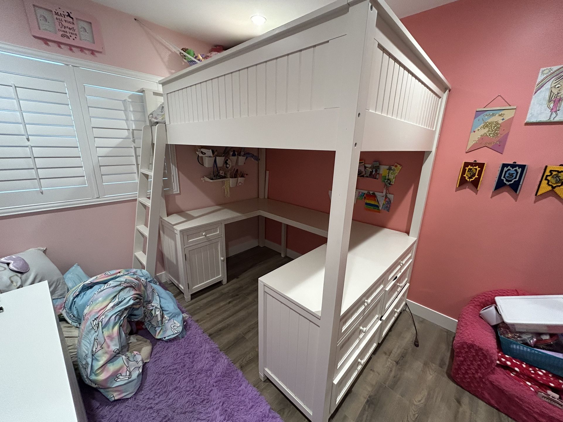 Bunk Bed With Dresser/Desk Underneath