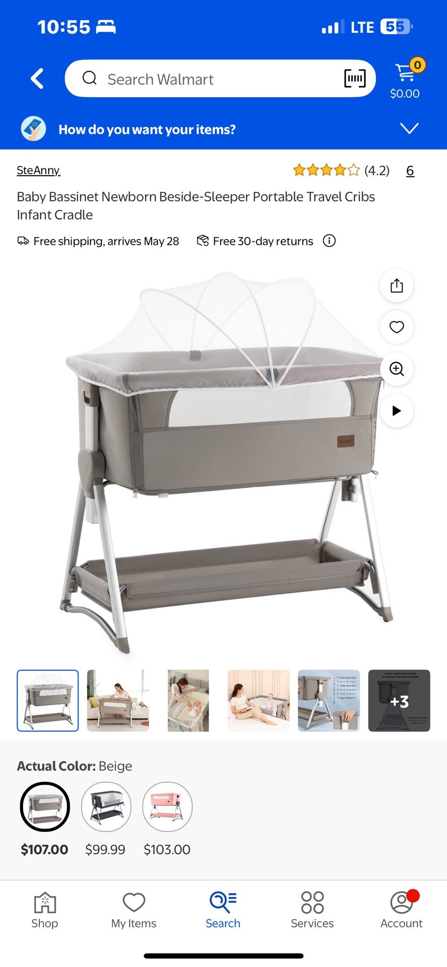 BRAND NEW BEDSIDE CRIB