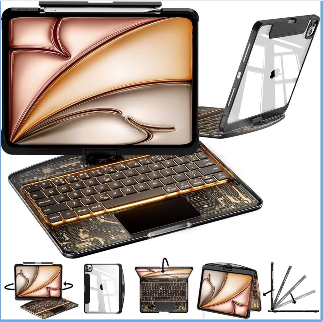 iPad Keyboard Case,for13-inch iPad Air and 12.9-inch iPad Pro