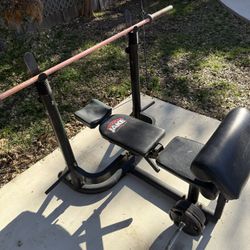 Home Gym Set – Squat Rack, Bench, 2 Barbells + 290 lbs of Plates