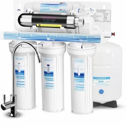 NEW! Geekpure 6 Stage Reverse Osmosis RO Drinking Water Filter System with UV Filter