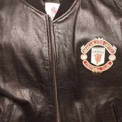 Vintage 1990s Manchester United Leather Jacket 