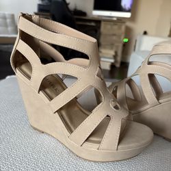 Women’s Beige Wedge Sandals – Marco Republic – New