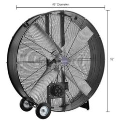 48" Portable Drum Blower Fan, 19500 CFM, 1-1/2 HP, 1 Phase