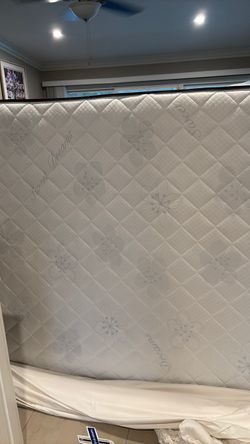 I have had this mattress, box spring and frame , all is queen size, set it up for a spare bedroom, no one ever spent the night, mattress and box sprin