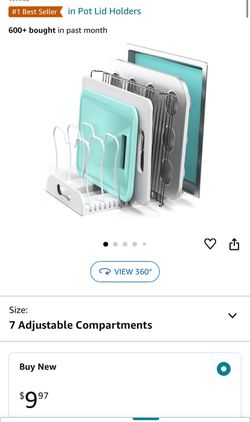 Simple Houseware 7 Compartments Adjustable Pan Organizer, White