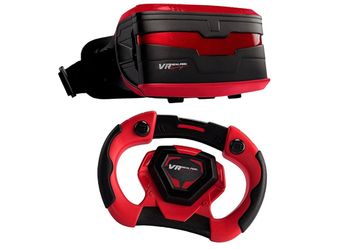 VR Real Feel Racing Headset and Steering Wheel