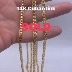 14K 4mm & 5mm Cuban Link Deal $48 Per Grams. While Supply Last. Brand New.