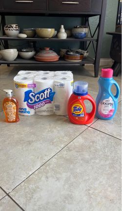 Scott Toilet Paper, Tide, Downy, Softsoap