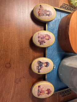 Vintage lidded tins by Enesco