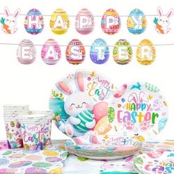 Easter Party Supplies Tableware, Serves 20 Easter Tableware Set