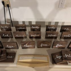 Wooden Table Numbers 1- 25