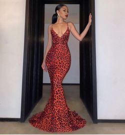 Leopard Red Dress