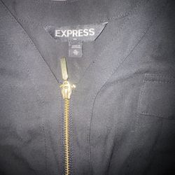 Black Zip Up Blouse 