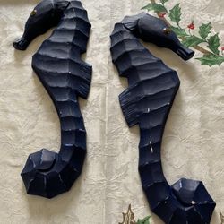 Beautiful Wooden Seahorse Wall Decor 