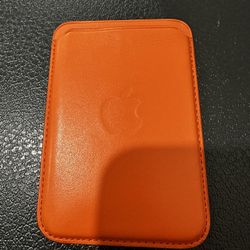 Apple magsafe leather wallet in Orange